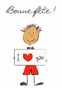 Un petit bonhomme et son message d'amour